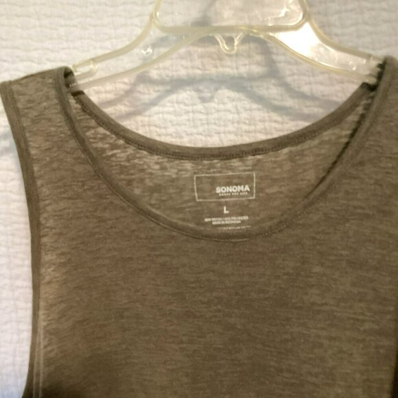 Sonoma Goods For Life Tank Top Flowy Lightweight Women's Sz Large Green Relaxed - Picture 2 of 7